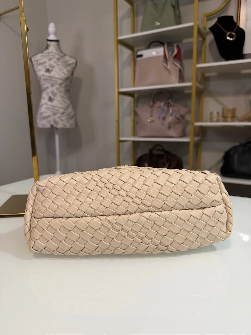 Simply Southern Cream Woven Shoulder Bag with Crossbody Strap